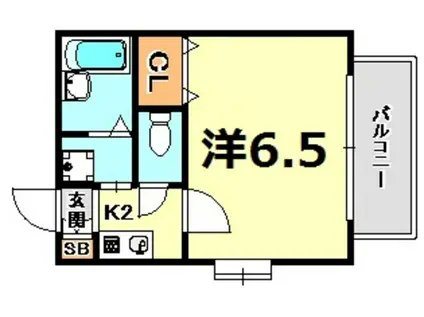 ルミネ壱番館(1K/2階)の間取り写真