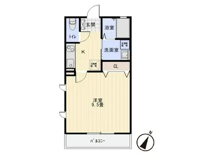 エスポワールハイムII(1K/2階)の間取り写真