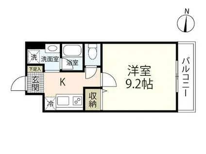 グラン・サンセーレ(1K/2階)の間取り写真