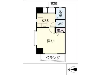 アーバンハイツ八事(1K/3階)の間取り写真