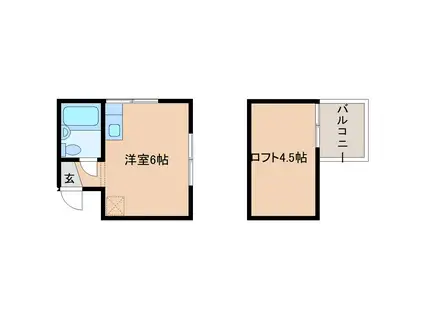 エーティーエム建築第1ビル(ワンルーム/2階)の間取り写真