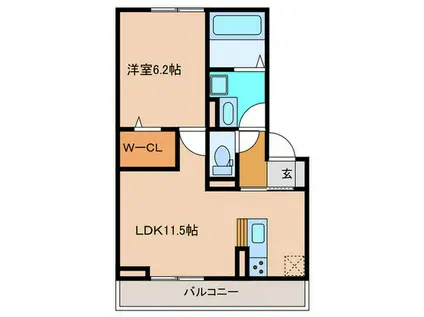 ハイツシダーフォレストII(1LDK/2階)の間取り写真