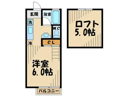 美里ハウスせいせき(1K/2階)の間取り写真