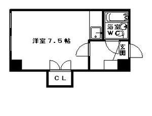 ホワイトビルA(ワンルーム/5階)の間取り写真