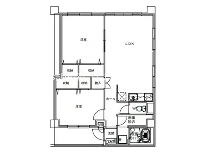シティハイツ米森(2LDK/4階)の間取り写真