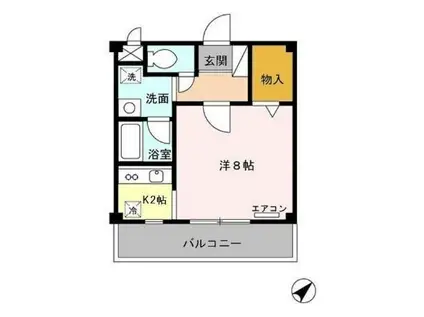 グランコート(1K/3階)の間取り写真