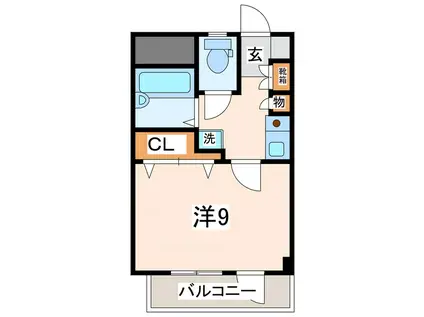 アネシス水前寺(1K/3階)の間取り写真