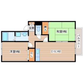 ヒルサイドテラスE(2LDK/1階)の間取り写真