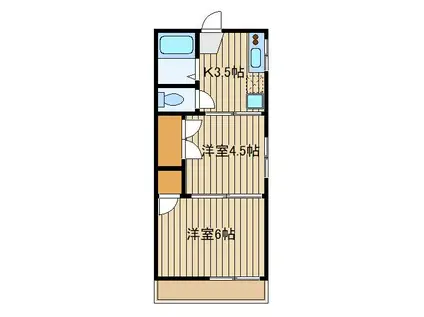 さつき荘(2K/2階)の間取り写真