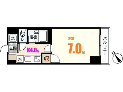 フルールナカガワIII(1K/2階)の間取り写真