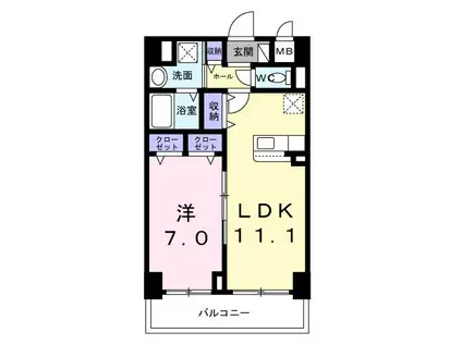 ラシーヌ(1LDK/8階)の間取り写真