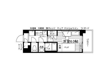 学生会館 THE PARK HIVE板橋赤塚(ワンルーム/4階)の間取り写真