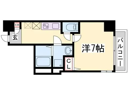 アドバンス三宮ステージア(1K/9階)の間取り写真