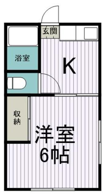石垣アパート(1DK/2階)の間取り写真
