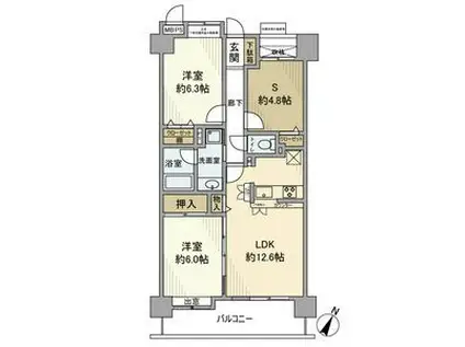 ライオンズマンション大宮宮原(2SLDK/2階)の間取り写真
