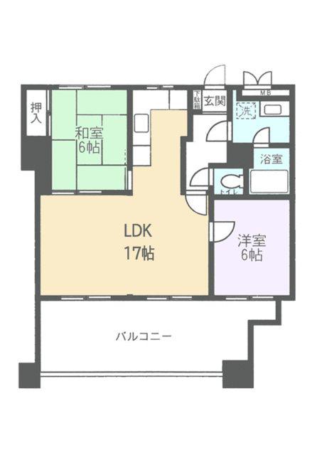 グレースフル相模原(2LDK/5階)の間取り写真