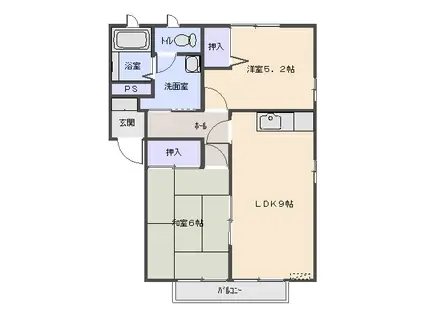 アークガーデン泉A(2LDK/2階)の間取り写真