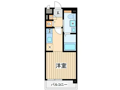 ティーエルアールレジデンス川崎大師(ワンルーム/9階)の間取り写真