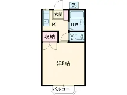 コーポラス亮(ワンルーム/2階)の間取り写真