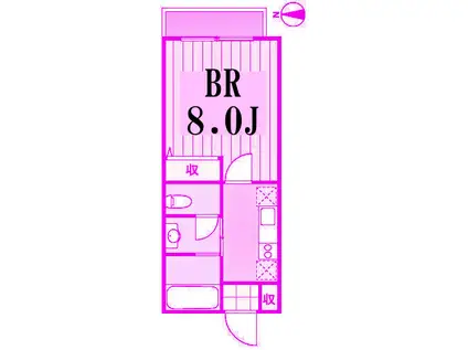 ウィンドフィル(1K/1階)の間取り写真