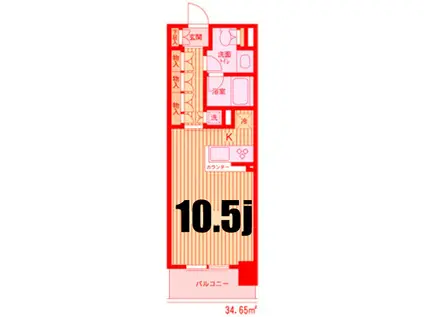 HF新横浜レジデンス(1K/10階)の間取り写真