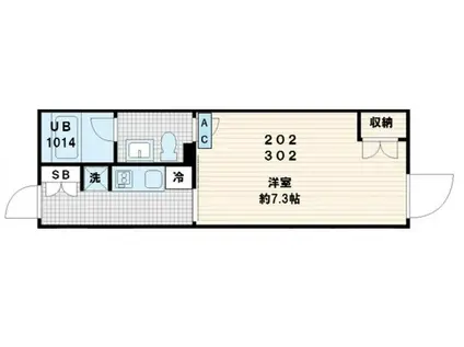 FULLEA代々木(1K/2階)の間取り写真