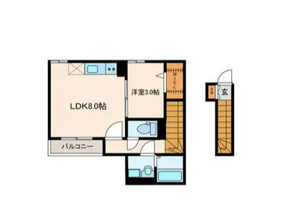 マミハイム(1LDK/1階)の間取り写真