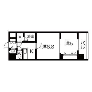 THE MUSIC COURT(2K/8階)の間取り写真