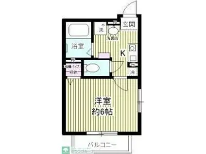 ジェンティーレ(1K/2階)の間取り写真