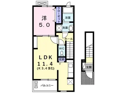 サニーガーデンIII(1LDK/2階)の間取り写真
