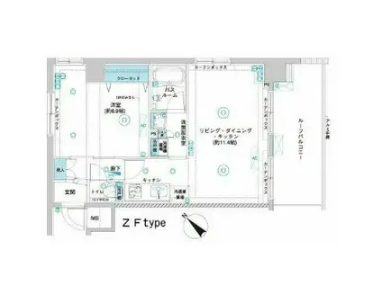 フェニックス横濱関内BAY GAIA(1LDK/10階)の間取り写真