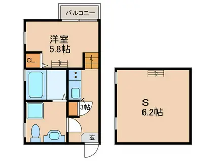 アクアリウスII(1SK/1階)の間取り写真