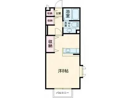 アレグリア(ワンルーム/2階)の間取り写真