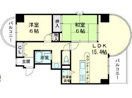 ノイメゾン京町堀(1LDK/3階)の間取り写真