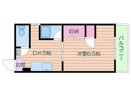 稲光園マンション(1DK/2階)の間取り写真