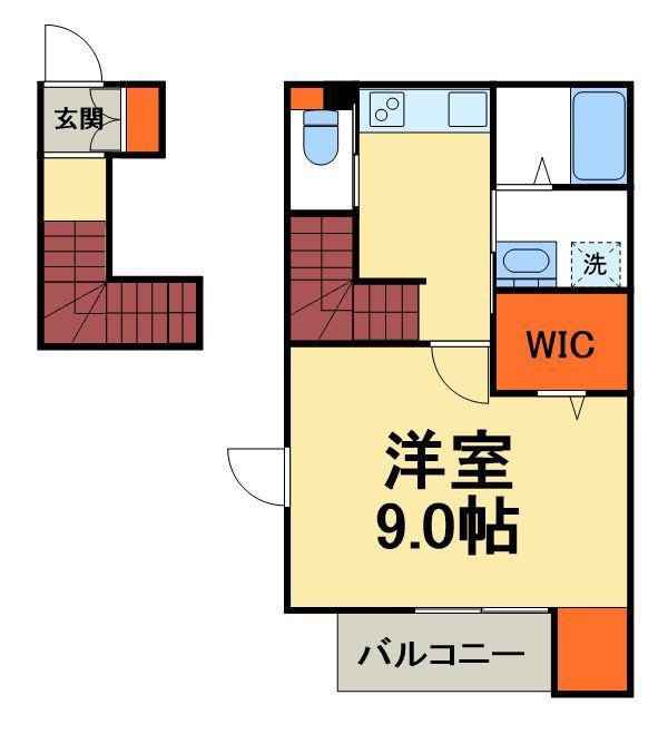 ソシア南柏I(1K/2階)の間取り写真