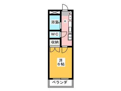 パーク柳沢(1K/2階)の間取り写真