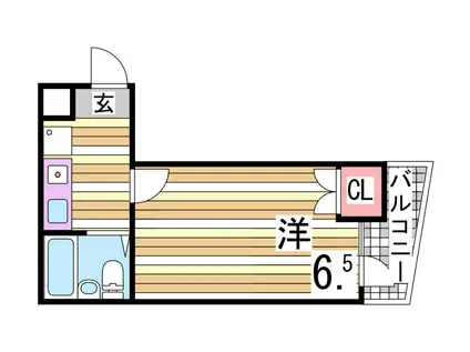 アルペジオ(1K/4階)の間取り写真