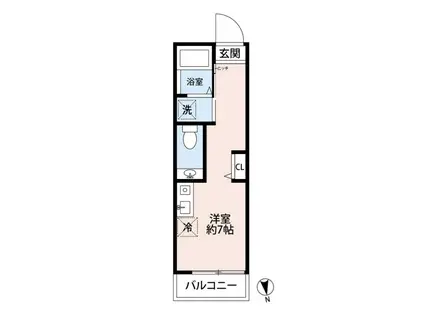 LA PROVENCE DU GOTANNO弐号館(ワンルーム/1階)の間取り写真