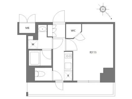 ケーディーエックスレジデンス豊洲(1K/6階)の間取り写真