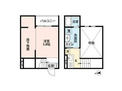 CUORE SASASHIMAクオーレササシ(ワンルーム/1階)の間取り写真