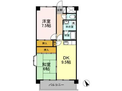 ソレアードミシマ(2DK/1階)の間取り写真