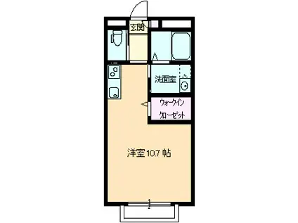 きらら14(ワンルーム/1階)の間取り写真