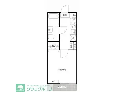MQUARTO蒲生(1K/2階)の間取り写真