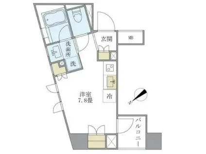 BRILLIA IST 銀座東(ワンルーム/8階)の間取り写真