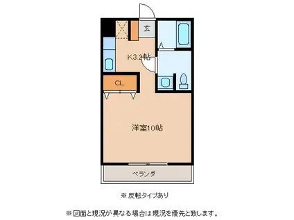 パレス天久保(1K/4階)の間取り写真