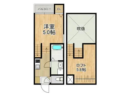 MODERN PALAZZO 諫早BRILLER(1SK/1階)の間取り写真