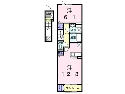 フォルネ(1LDK/2階)の間取り写真