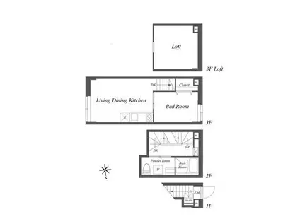 ペアー新大久保(1LDK/1階)の間取り写真