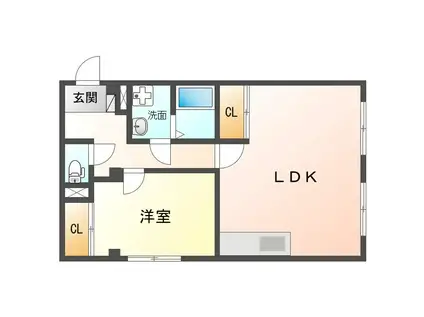 GRACIAS HARA(1LDK/1階)の間取り写真